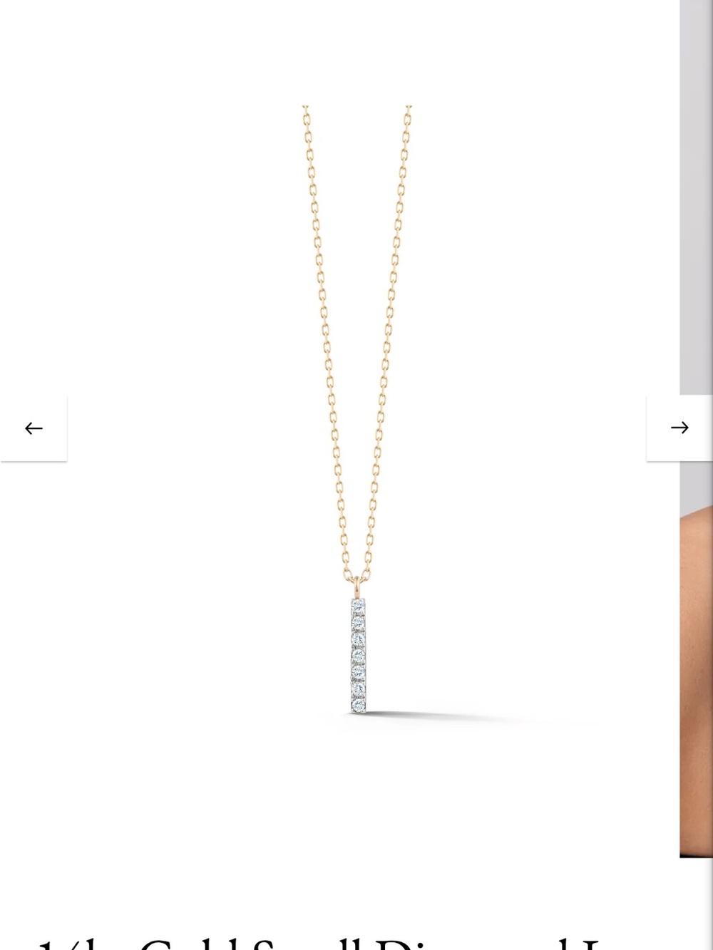 Mateo New York Gold Bar Pendant Necklace with Clear Stones